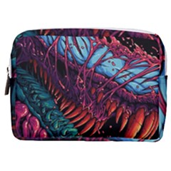 Floral Digital Art Tongue Out Make Up Pouch (medium)