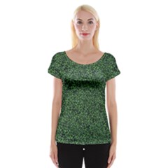 Leafy Elegance Botanical Pattern Cap Sleeve Top by dflcprintsclothing