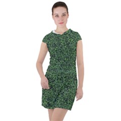 Leafy Elegance Botanical Pattern Drawstring Hooded Dress by dflcprintsclothing