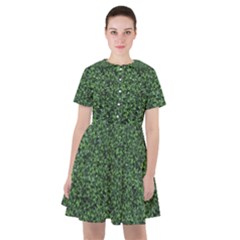 Leafy Elegance Botanical Pattern Sailor Dress by dflcprintsclothing