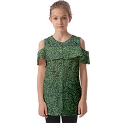 Leafy Elegance Botanical Pattern Fold Over Open Sleeve Top by dflcprintsclothing