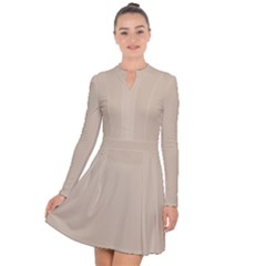 Frosted Almond Brown	 - 	long Sleeve Panel Dress by ColorfulDresses