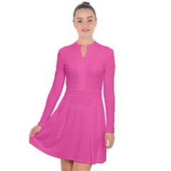 Brilliant Rose Pink	 - 	long Sleeve Panel Dress