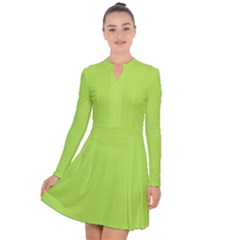 Slime Green	 - 	long Sleeve Panel Dress