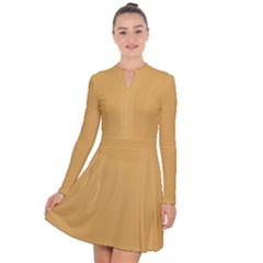 Sunray Orange	 - 	long Sleeve Panel Dress by ColorfulDresses