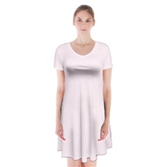 Pearly Pink	 - 	short Sleeve V-neck Flare Dress