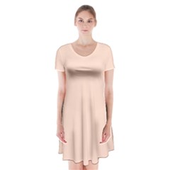 Unbleached Silk	 - 	short Sleeve V-neck Flare Dress