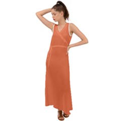 Basket Ball Orange	 - 	V-Neck Chiffon Maxi Dress