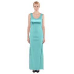 Lagoon Blue	 - 	thigh Split Maxi Dress by ColorfulDresses