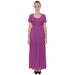 Bashful Pink	 - 	high Waist Short Sleeve Maxi Dress by ColorfulDresses