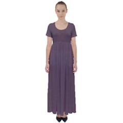 Deep Taupe	 - 	high Waist Short Sleeve Maxi Dress by ColorfulDresses