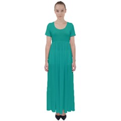 Mint Leaf Green	 - 	high Waist Short Sleeve Maxi Dress by ColorfulDresses