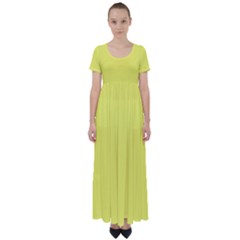 Unmellow Yellow	 - 	high Waist Short Sleeve Maxi Dress by ColorfulDresses