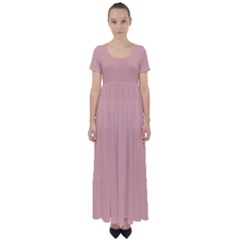 Peach Bud	 - 	high Waist Short Sleeve Maxi Dress by ColorfulDresses