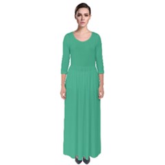 Dark Mint Green	 - 	quarter Sleeve Maxi Dress by ColorfulDresses