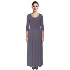 Dark Smoke Grey	 - 	quarter Sleeve Maxi Dress by ColorfulDresses