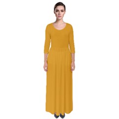 Gamboge Orange	 - 	quarter Sleeve Maxi Dress