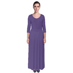 Cyber Grape Purple	 - 	quarter Sleeve Maxi Dress