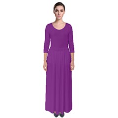 Dark Orchid Purple	 - 	quarter Sleeve Maxi Dress by ColorfulDresses