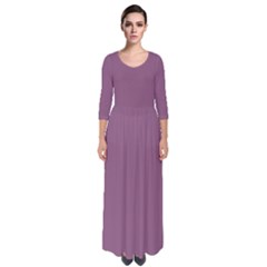 Antique Fuchsia Purple	 - 	quarter Sleeve Maxi Dress