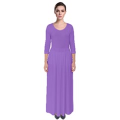 Iris Purple	 - 	quarter Sleeve Maxi Dress