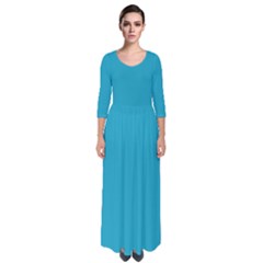 Pacific Blue	 - 	quarter Sleeve Maxi Dress