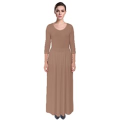 French Beige	 - 	quarter Sleeve Maxi Dress