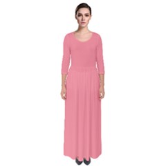 Conch Shell Pink	 - 	quarter Sleeve Maxi Dress by ColorfulDresses