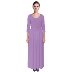 African Purple	 - 	quarter Sleeve Maxi Dress