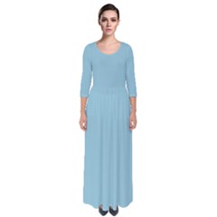 Sky Blue	 - 	quarter Sleeve Maxi Dress by ColorfulDresses