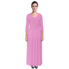 Soft Pink	 - 	quarter Sleeve Maxi Dress