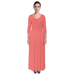 Coral Essence	 - 	quarter Sleeve Maxi Dress