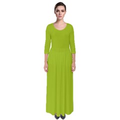 Dark Pistachio  Green	 - 	quarter Sleeve Maxi Dress by ColorfulDresses