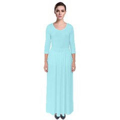 Italian Sky Blue	 - 	quarter Sleeve Maxi Dress by ColorfulDresses