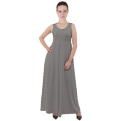 Middle Grey	 - 	empire Waist Velour Maxi Dress