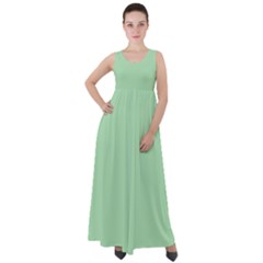 Soft Celadon Green	 - 	empire Waist Velour Maxi Dress