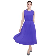 Majorelle Purple	 - 	round Neck Boho Dress by ColorfulDresses