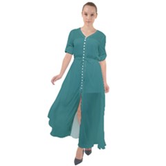 Greenish Blue	 - 	waist Tie Boho Maxi Dress by ColorfulDresses