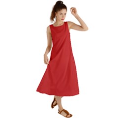 Flame Scarlet Red	 - 	summer Maxi Dress