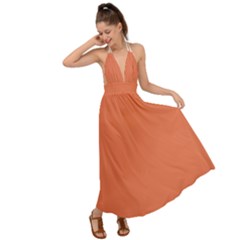 Burnt Sienna Orange	 - 	backless Maxi Beach Dress by ColorfulDresses