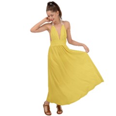 Roya Yellow	 - 	Backless Maxi Beach Dress