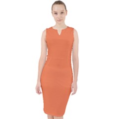 Mandarin Orange	 - 	midi Bodycon Dress by ColorfulDresses