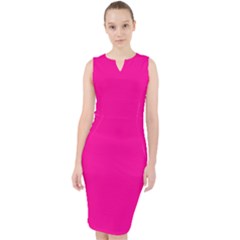 Magenta Pink	 - 	midi Bodycon Dress