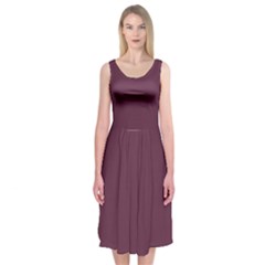 Wine Dregs	 - 	midi Sleeveless Dress by ColorfulDresses