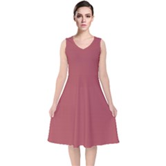 English Red	 - 	V-Neck Midi Sleeveless Dress