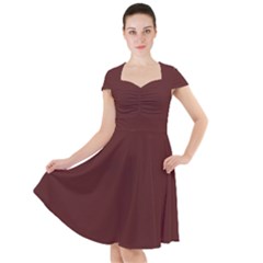 Merlot Red	 - 	cap Sleeve Midi Dress by ColorfulDresses