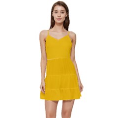 Golden Poppy Yellow	 - 	short Frill Dress