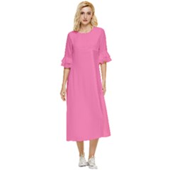 Cyclamen Pink	 - 	double Cuff Midi Dress