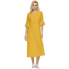 Bee Yellow	 - 	double Cuff Midi Dress