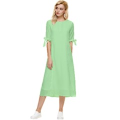 Granny Smith Apple Green	 - 	bow Sleeve Chiffon Midi Dress by ColorfulDresses